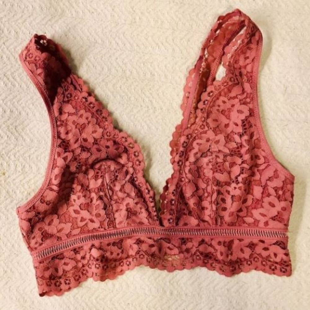Victoria's Secret Dusty Rose Lace Bralette - M